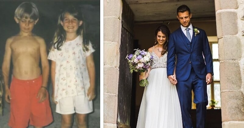 Ce couple découvre, grâce à une photo retrouvée dans le grenier, qu'ils avaient partagé un amour de vacances étant petits