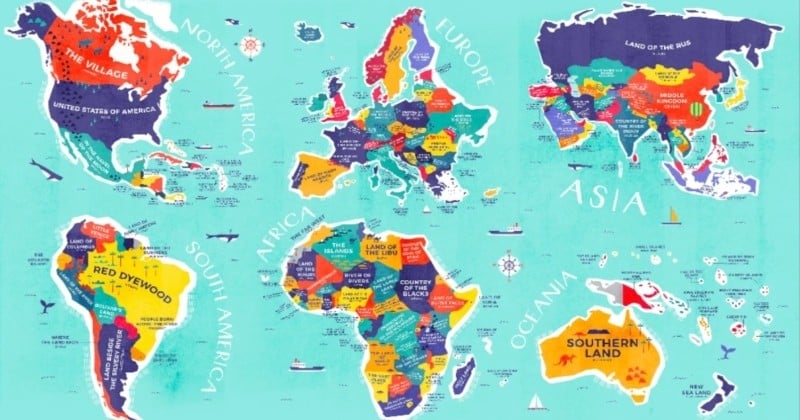 Cette carte géniale donne la signification de tous les noms de pays du monde ! 