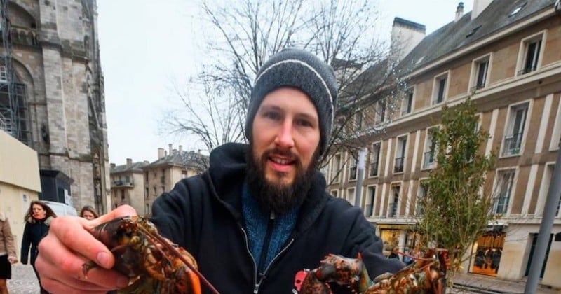 Après avoir sauvé des aliments invendus de supermarchés destinés aux poubelles, il les distribue gratuitement aux passants