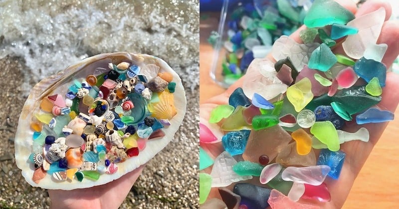 Elle écume les plages pour y trouver des magnifiques trésors colorés parfaits pour votre déco