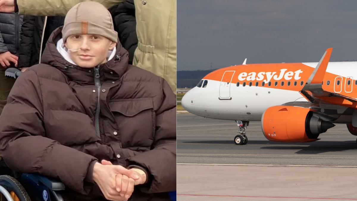 Matéis Deschamps et u avion de la compagnie aérienne EasyJet