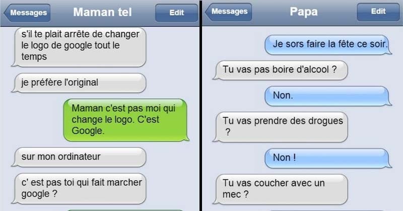 10 échanges de textos hilarants entre parents et enfants