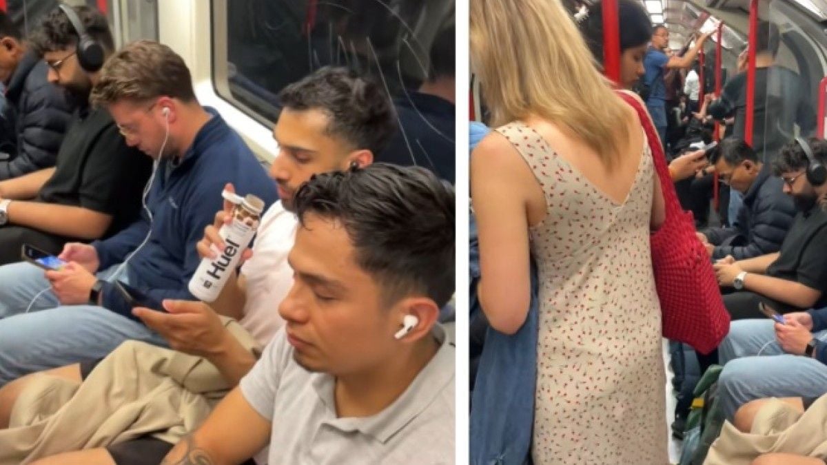 Des hommes et des femmes dans le métro