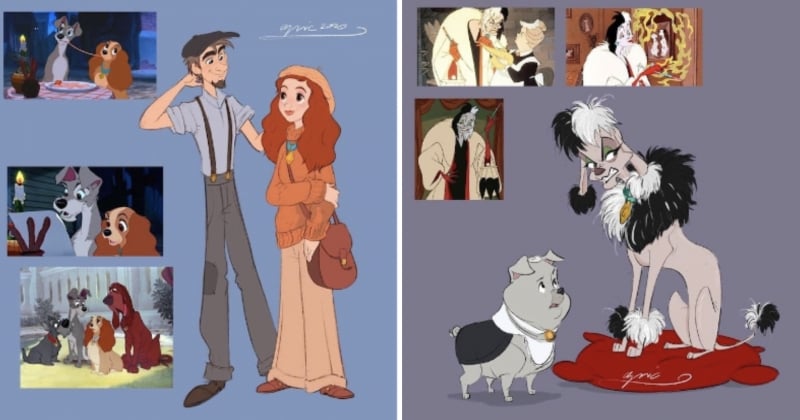 Cet illustrateur transforme les animaux de Disney en personnages humains