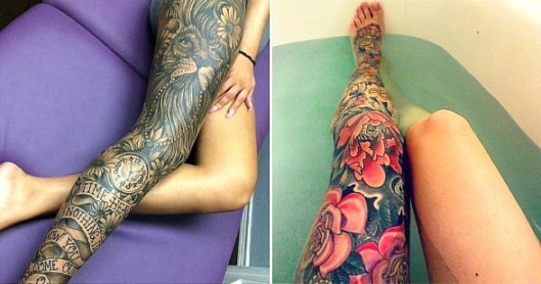 Des collants avec motifs ? Non, des jambes tatouées ! 22 photos qui vont bluffer les fans du genre...