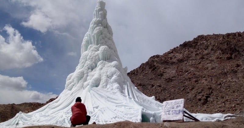 Dans les montagnes de l'Himalaya, les villageois ont décidé de faire face au réchauffement climatique en faisant pousser des glaciers artificiels