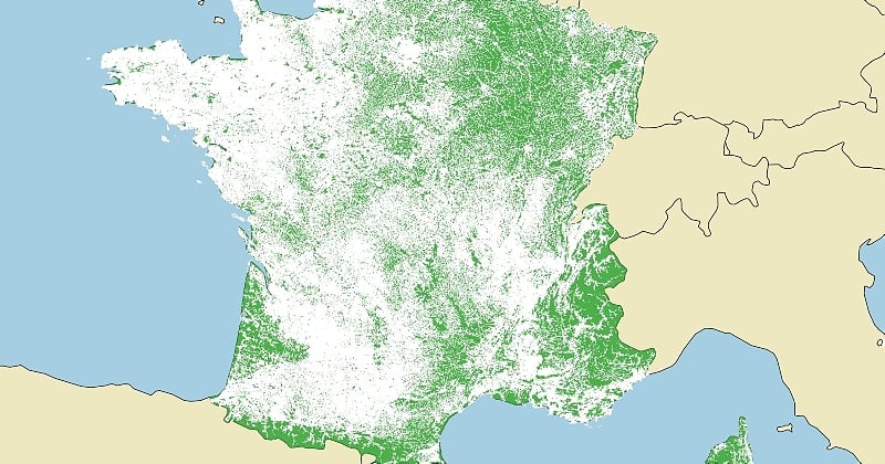 Cette carte insolite montre les zones de France où personne ne vit