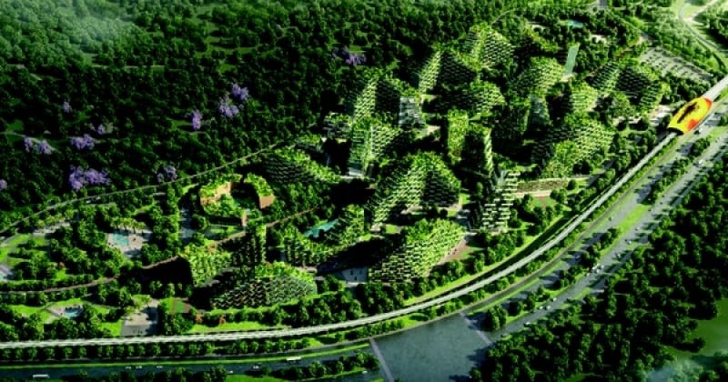 La Chine est en train de construire une ville-forêt entièrement indépendante énergétiquement, qui absorbe la pollution,  et où les plantes et les hommes vivront en harmonie