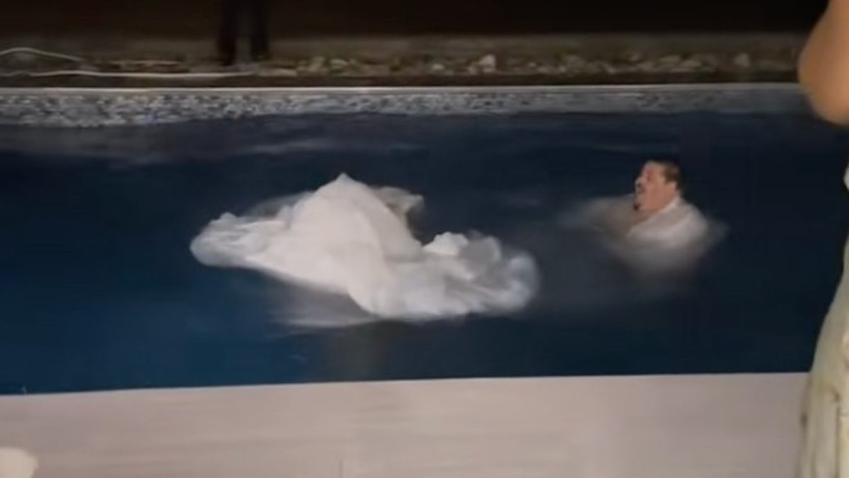 VIDÉO : une mariée saute dans une piscine avec sa robe... et se noie sous les yeux des invités insouciants