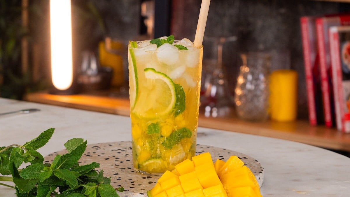 Limonade à la mangue, citron vert et menthe