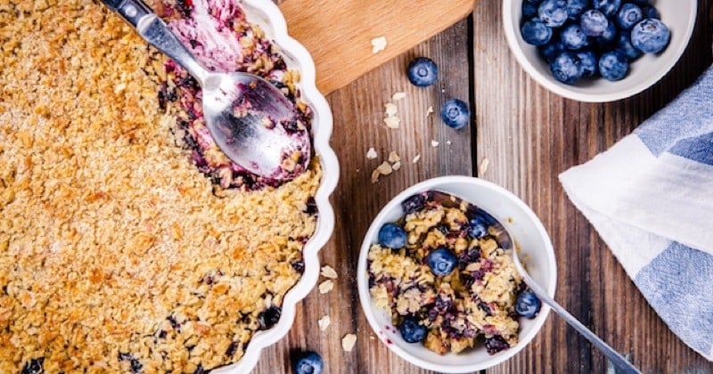 Crumble aux myrtilles