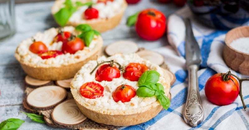 Tartelettes tomates cerises et fromage frais