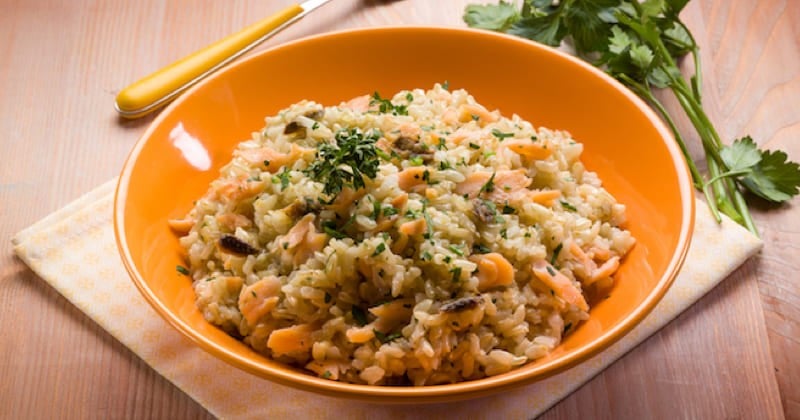 Risotto de saumon fumé