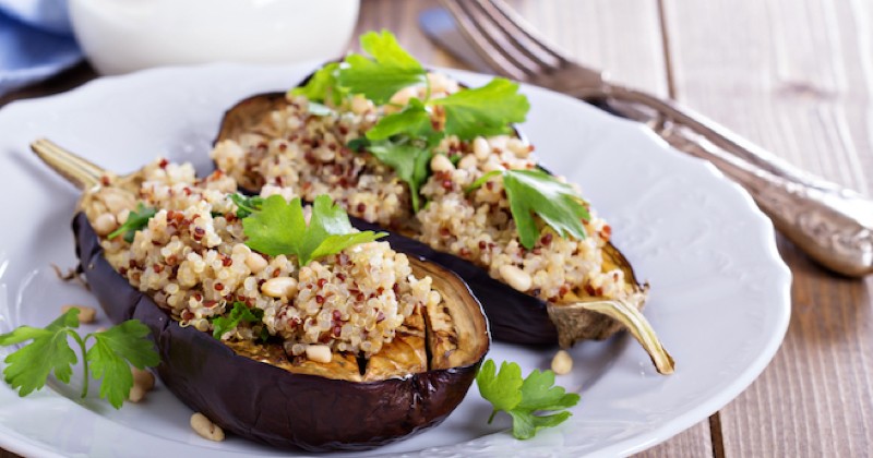 Aubergines farcies au quinoa