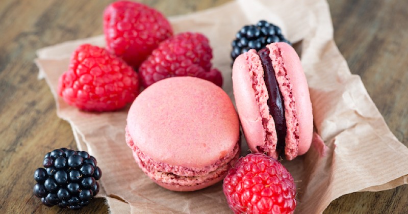 Macarons aux framboises