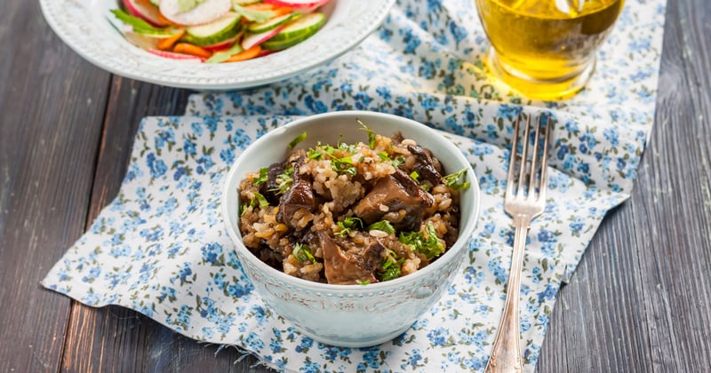 Salade de riz aux champignons