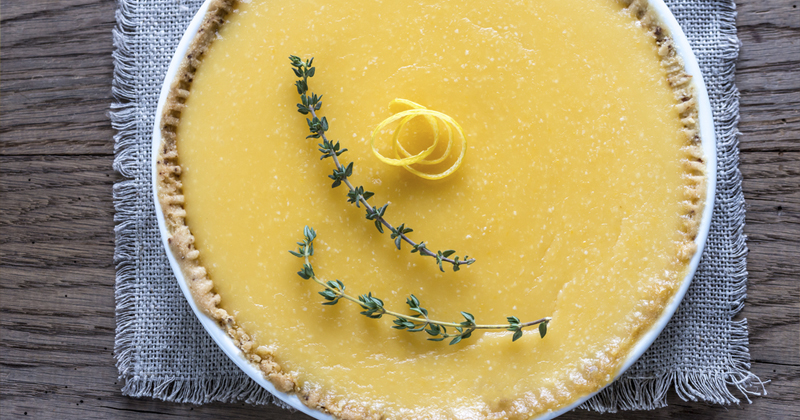 Tarte au citron à l'huile essentielle de thym