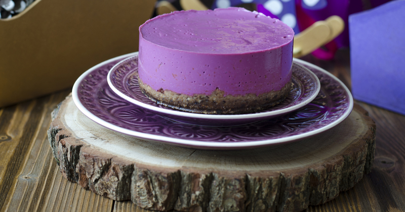 Cheesecake à la patate douce violette