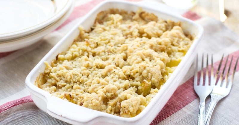 Crumble aux courgettes et fromage de chèvre