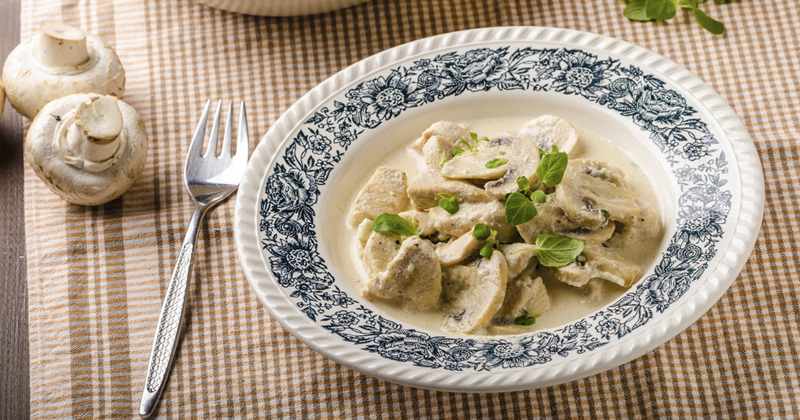 Poulet à la crème de champignon