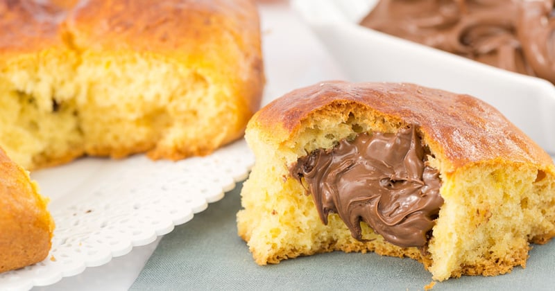 Brioche fourrée à la ganache au chocolat
