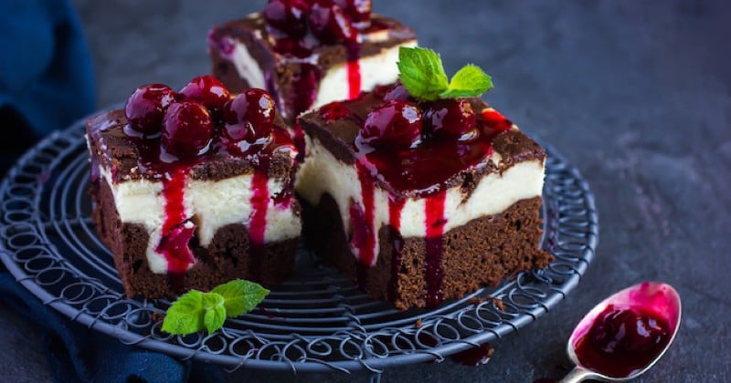 Duo cheesecake brownie