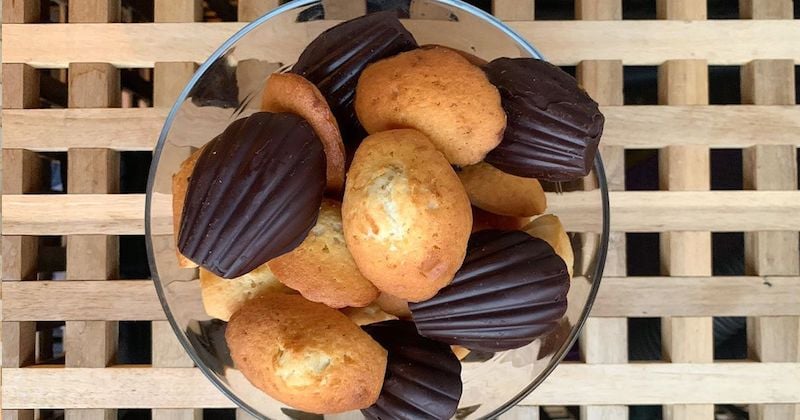 Madeleines bicolore au chocolat