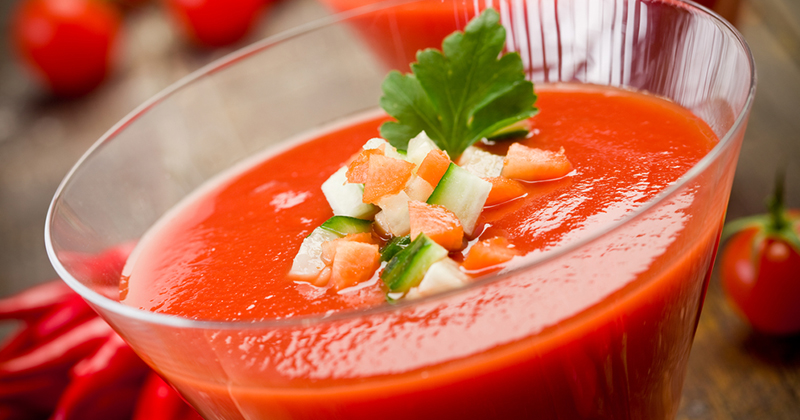 Gaspacho de fraises et tomates