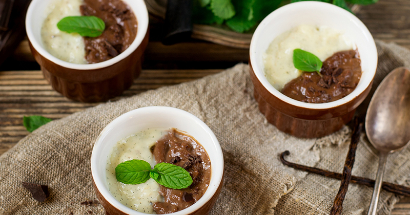 Crème marbrée à la vanille et au chocolat