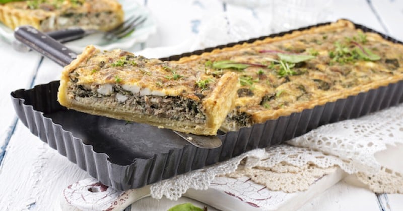 Quiche au thon et champignons