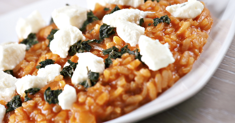 Risotto à la tomate et mozzarella