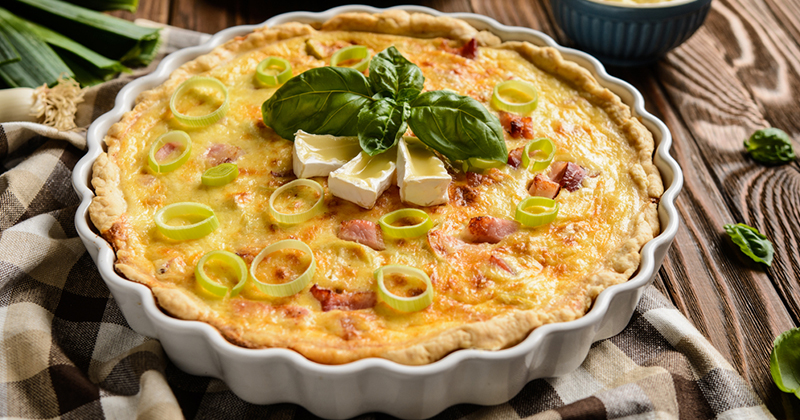 Quiche aux poireaux et au camembert