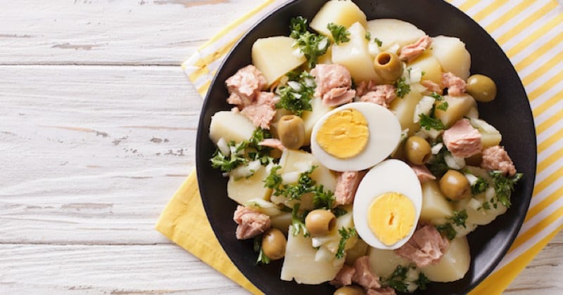 Salade pommes de terre, thon et olives