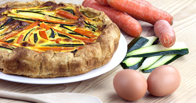 Quiche healthy aux carottes, courgettes et curry