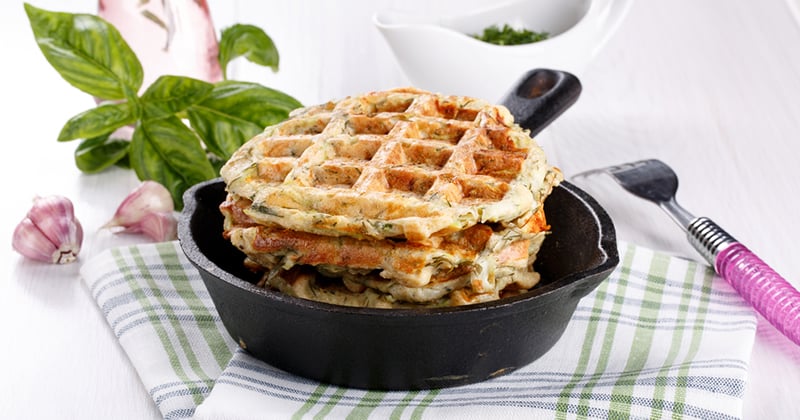 Gaufres au fromage et légumes