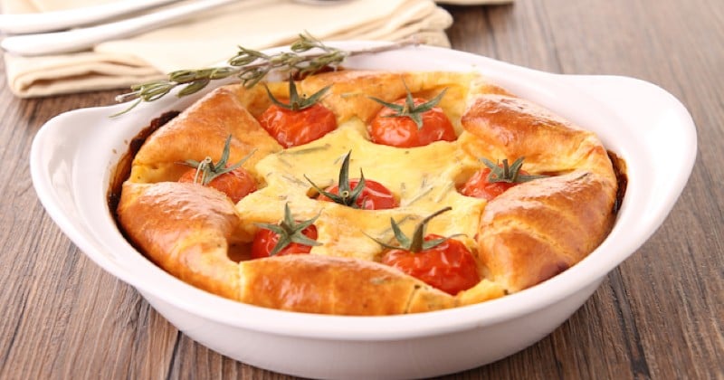 Clafoutis tomates cerises et mozzarella