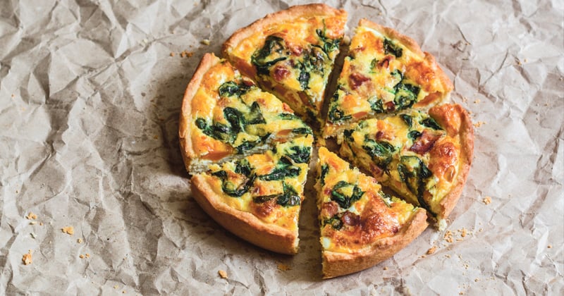 Quiche healthy au potimarron, chou kale et fromage de chèvre