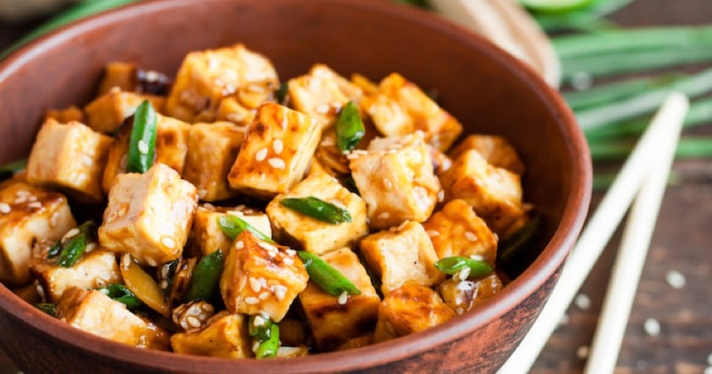 Tofu frit au sirop d'érable