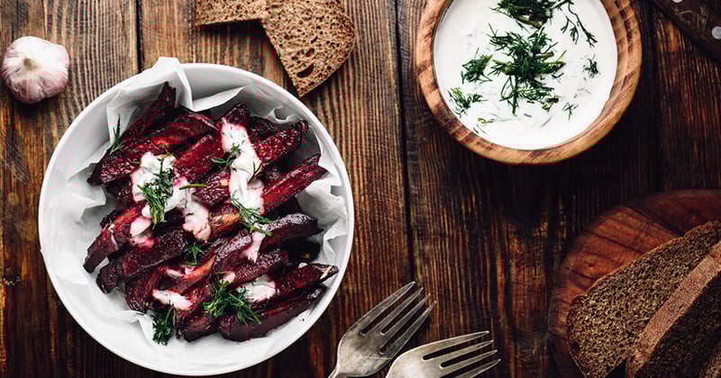 Frites de betteraves rôties aux épices