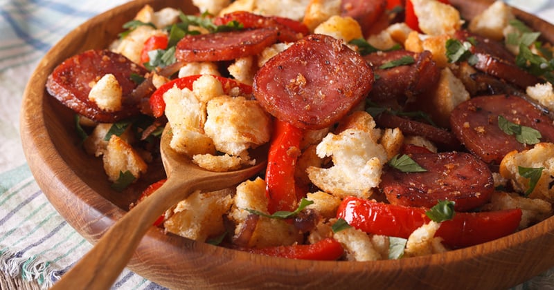 Migas au chorizo et sardines