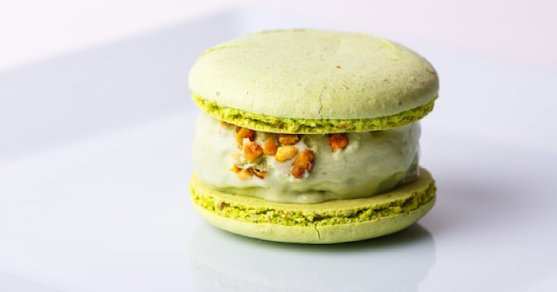 Macarons à la pistache glace à la menthe