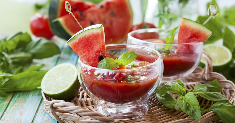 Soupe glacée à la pastèque