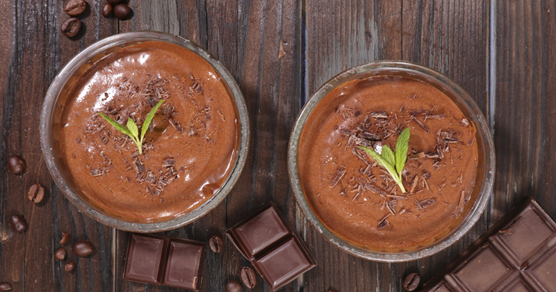 Mousse au chocolat et café