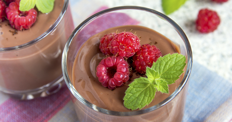 Mousse au chocolat aux framboises