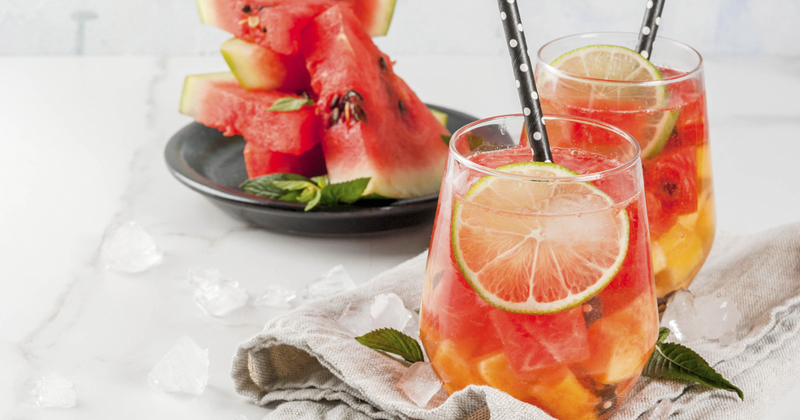 Sangria au melon et à la pastèque