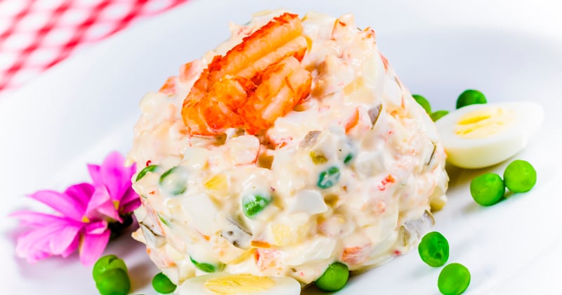 Salade de pommes de terre aux crevettes