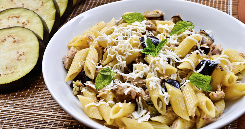 Penne aux aubergines et à la ricotta