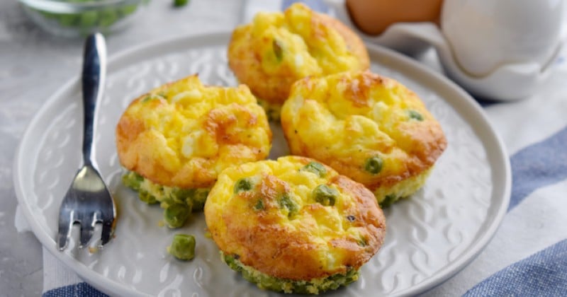 Mini frittatas aux petits pois