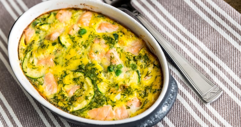 Clafoutis au saumon et aux poireaux