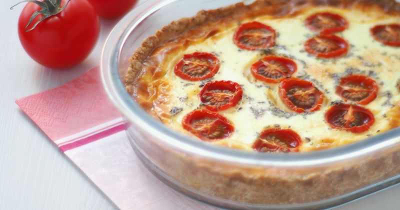 Clafoutis aux épinards, tomates cerises et lardons